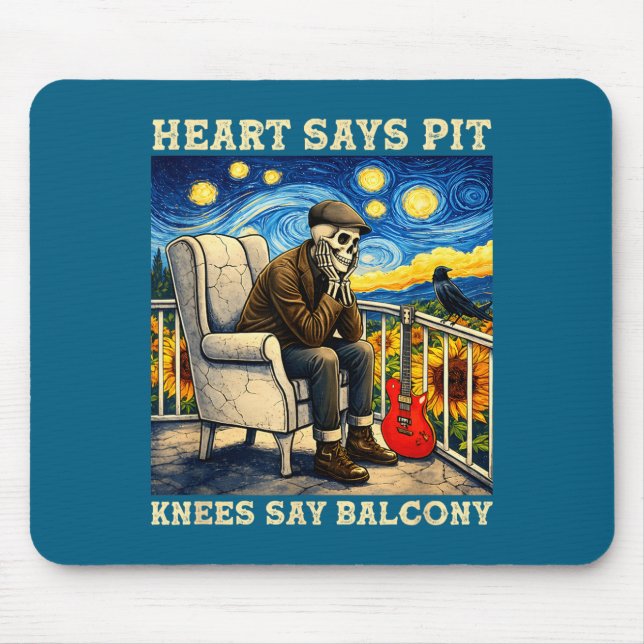 Heart Says Pit Knees Say Illustration Mouse Pad (Front)