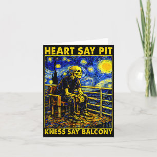 Heart Says T Knees Say Balcony Retro Vintage Card