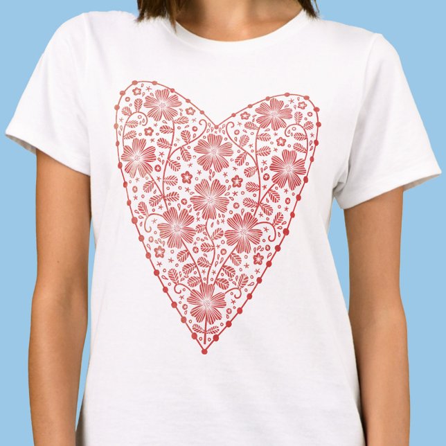 Heart Scandinavian Red White T-Shirt (Creator Uploaded)