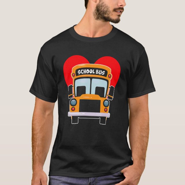 Heart School Bus Driver Transport Student Passenge T-Shirt (Front)
