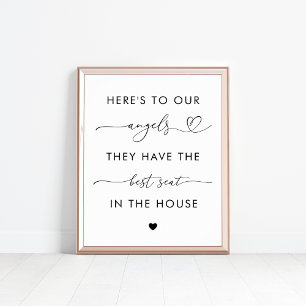 Heart Script Angels In Memory Of Wedding Sign