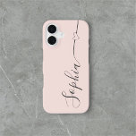 Heart Script Calligraphy Blush Pink iPhone 13 Case<br><div class="desc">Cute and modern script with hearts.</div>