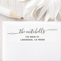 Heart Script Calligraphy Modern Label