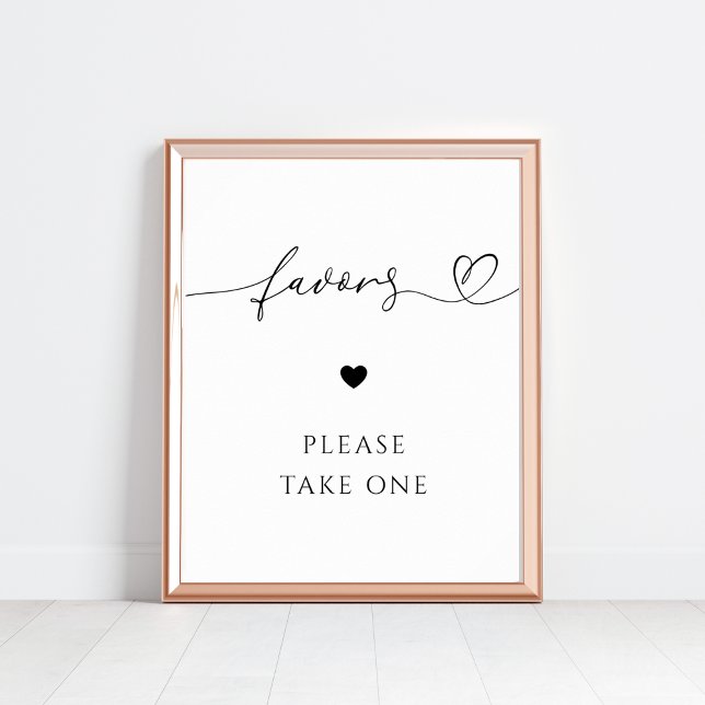 Heart Script Favours Please Take One White Sign (Creator Uploaded)