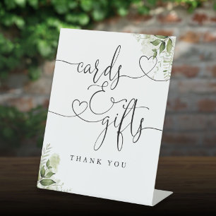 Heart Script Greenery Floral Cards And Gifts Pedestal Sign