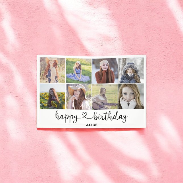 Heart Script Photo Happy Birthday Banner (Creator Uploaded)