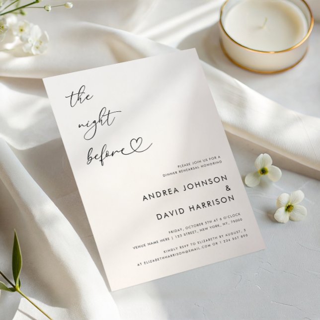 Heart Script The Night Before Rehearsal Dinner Invitation (Creator Uploaded)