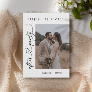 Heart Script We Eloped Photo Wedding Reception Invitation