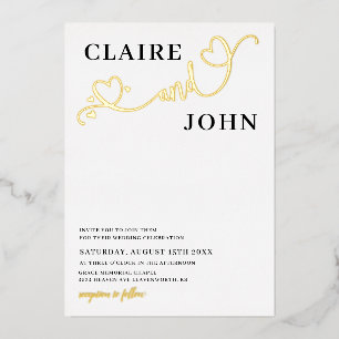 Heart Script Wedding Invitation