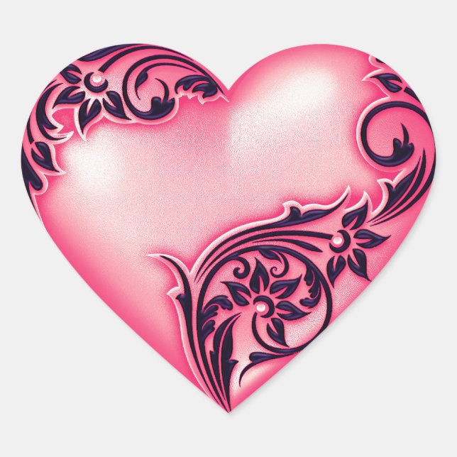 Heart Scroll Melon w Black Sticker (Front)
