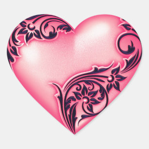 Heart Scroll Melon w Black Sticker