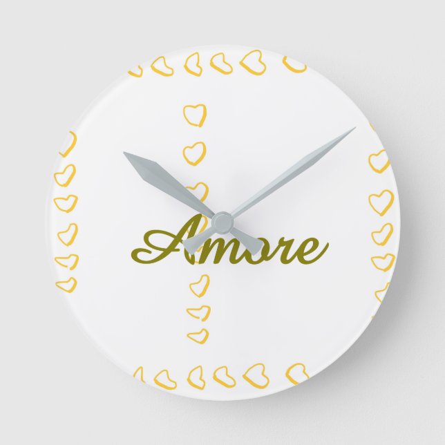 Heart Scroll Round Clock (Front)