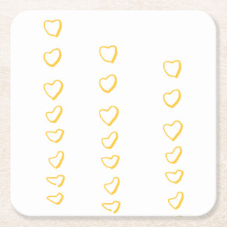 Heart Scroll Square Paper Coaster