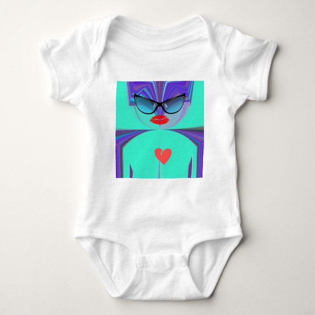 Heart Selfie Baby Bodysuit (Front)