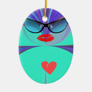 Heart Selfie Ceramic Tree Decoration