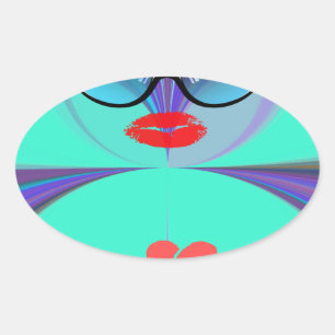 Heart Selfie Oval Sticker