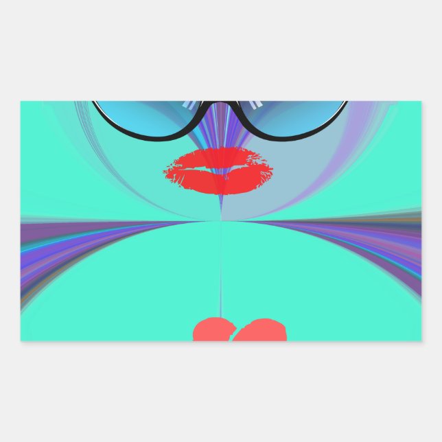 Heart Selfie Rectangular Sticker (Front)
