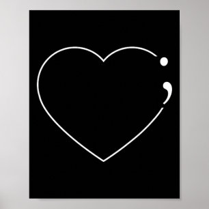 Heart Semicolon - Mental Health Awareness  Poster