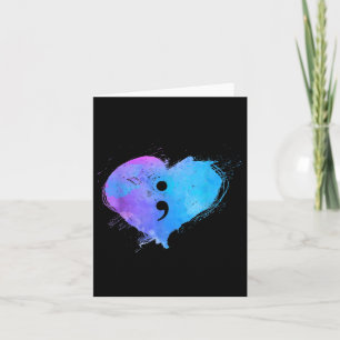 Heart Semicolon Mental Health Suicide Prevention A Card