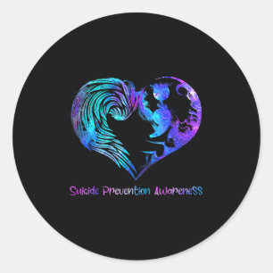 Heart Semicolon Suicide Prevention Awareness Week Classic Round Sticker