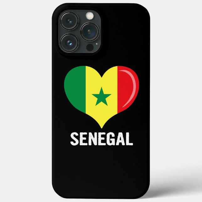 Heart Senegal Flag Men Women Kids Patriotic  Case-Mate iPhone Case (Back)