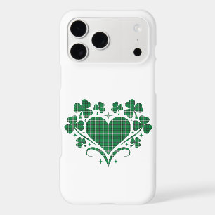 Heart Shamrock Plaid Green Clover iPhone Case
