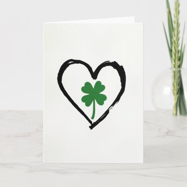 Heart Shamrock Simple Card (Front)
