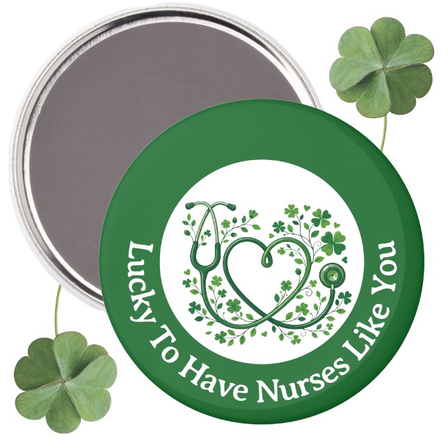Heart Shamrock Stethoscope Lucky to Have Nurses Magnet (Creator Uploaded)