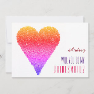 Heart Shape Bubbles Will you be my Bridesmaid? Invitation