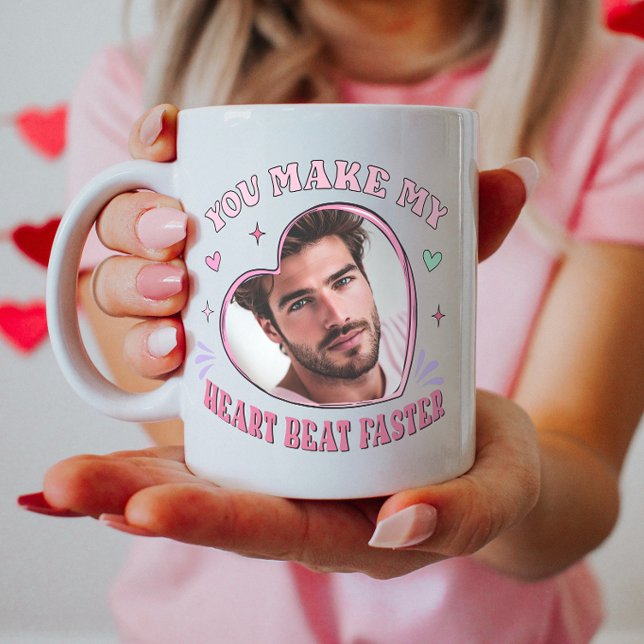 Heart Shape Custom Photo Valentine, Heartbeat  Coffee Mug (Creator Uploaded)