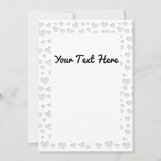 Heart Shape Faux Paper Cut Out  Invitation (Front)