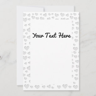 Heart Shape Faux Paper Cut Out  Invitation