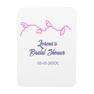 heart shape floral pink purple bridal shower trend magnet