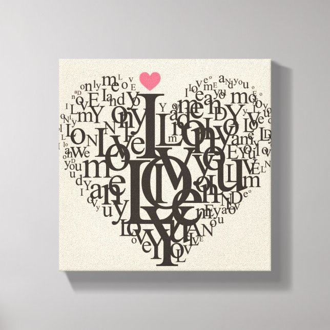 Heart shape from letters canvas print (Front)