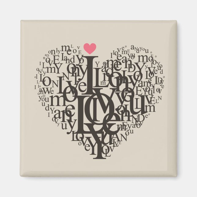 Heart shape from letters magnet (Front)