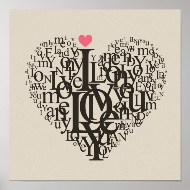 Heart shape from letters poster (Front)