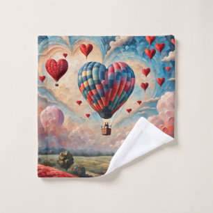Heart Shape Hot Air Balloon  Bath Towel Set