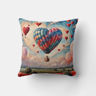 Heart Shape Hot Air Balloon  Cushion