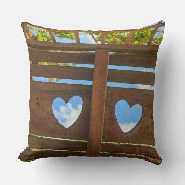 Heart shape in a fence, Belise Cushion (Front)