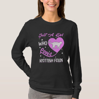 Heart Shape Just A Girl Who Loves Scottish Folds T-Shirt