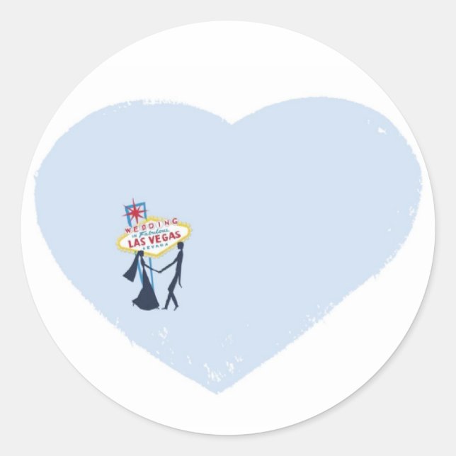 Heart Shape Las Vegas Wedding Sticker (Front)