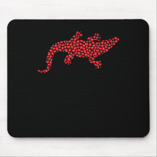 Heart Shape Love Alligator Valentine's Day Mouse Pad