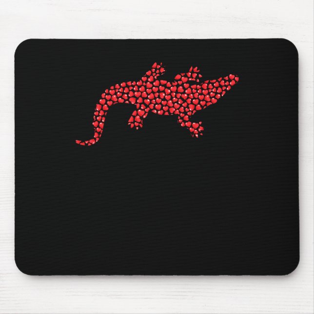 Heart Shape Love Alligator Valentine's Day  Mouse Pad (Front)