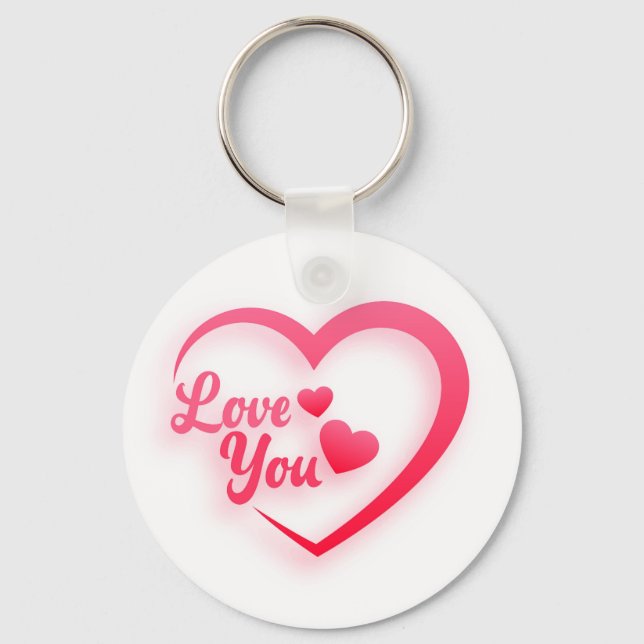 Heart shape Love You Key Ring (Front)