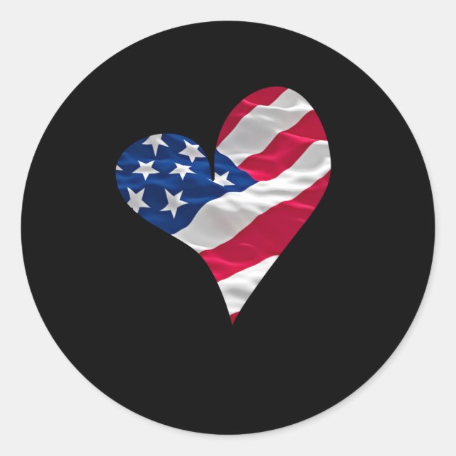 Heart Shape Memorial Day Classic Round Sticker (Front)