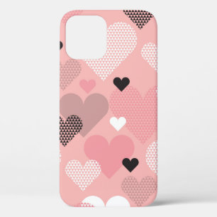 Heart shape modern seamless pattern in geometry st iPhone 12 case
