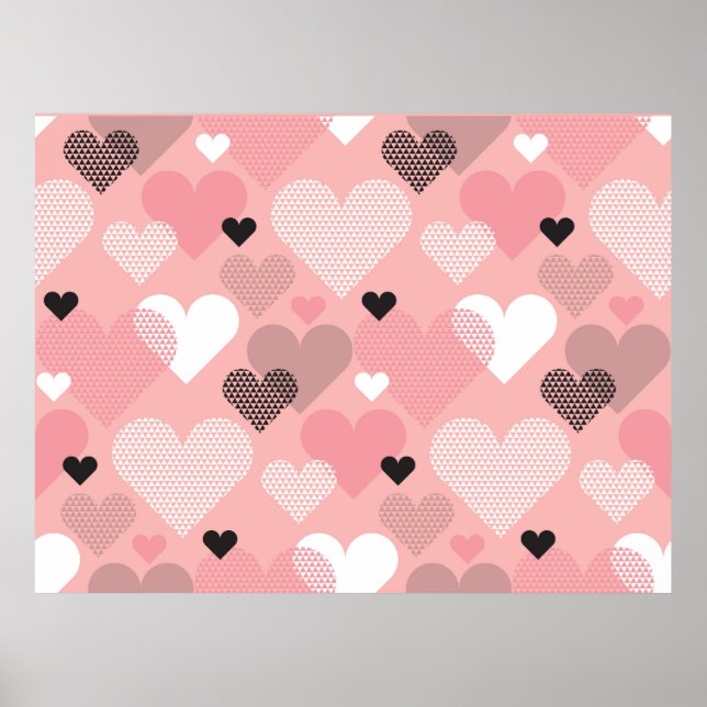 Heart shape modern seamless pattern in geometry st poster (Front)