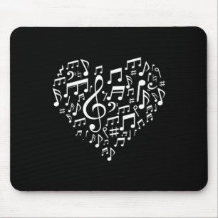 Heart Shape Musical Notes Music Lovers Gifts Valen Mouse Pad
