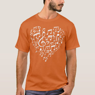 Heart Shape Musical Notes Music lovers Gifts Valen T-Shirt