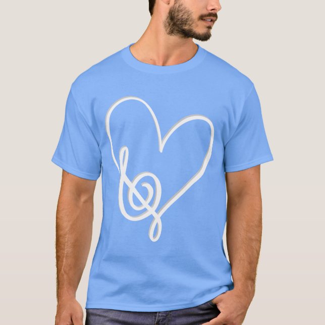 Heart Shape Musical Notes Music lovers Valentines  T-Shirt (Front)